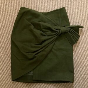 Jacquemus wool gathered  mini skirt size FR36 green olive
